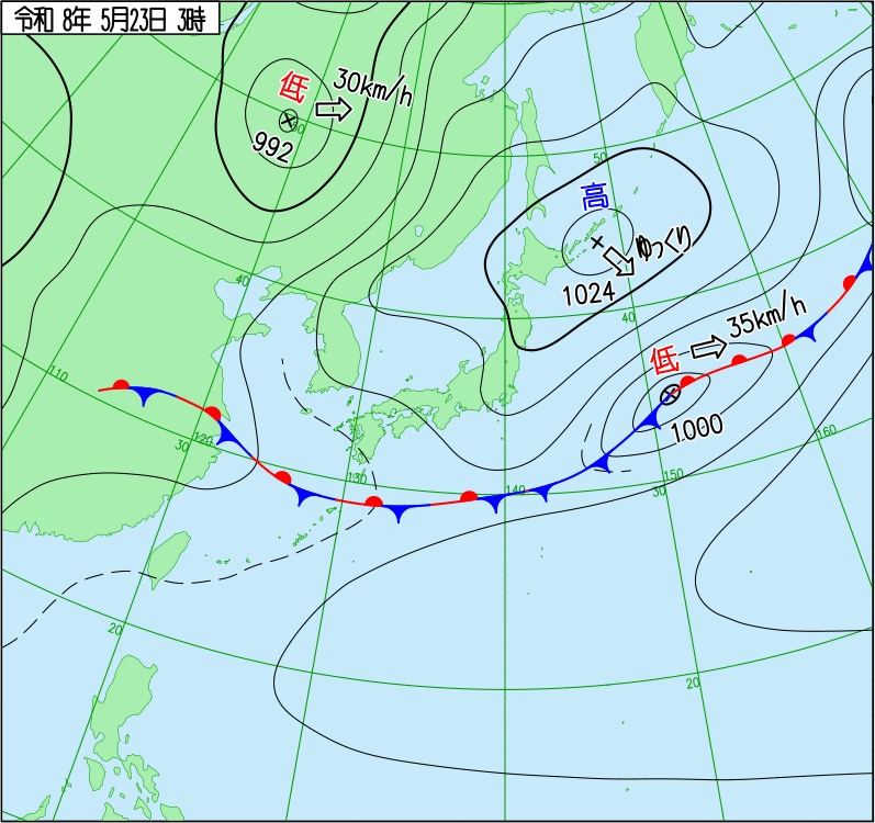 2026年5月23日の天気図