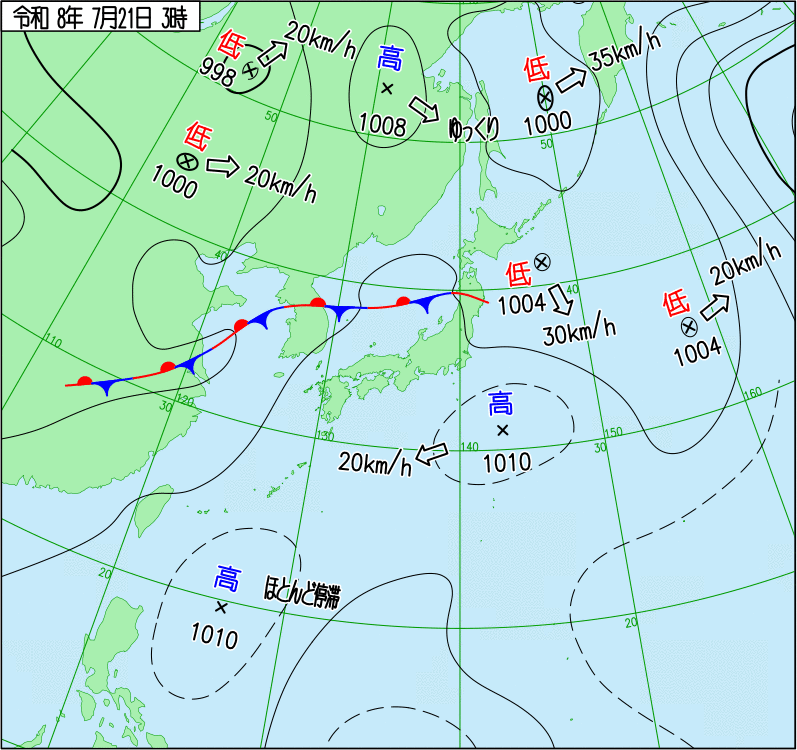 2026年7月21日の天気図