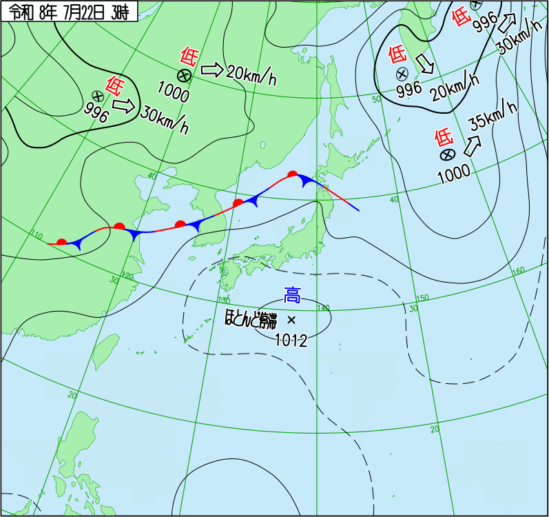 2026年7月22日の天気図